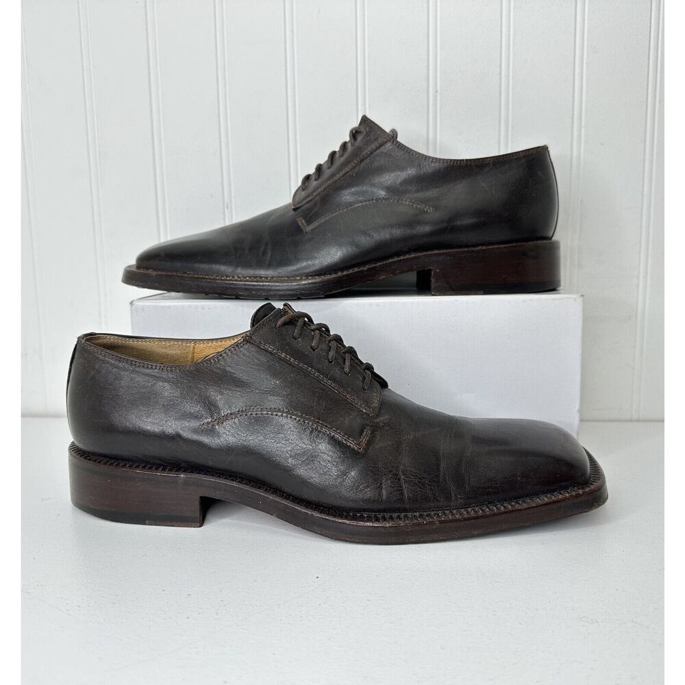 Avventura Men’s Brown Leather Dress Shoes Oxfords Made In Spain Size 41 (9-9.5)
